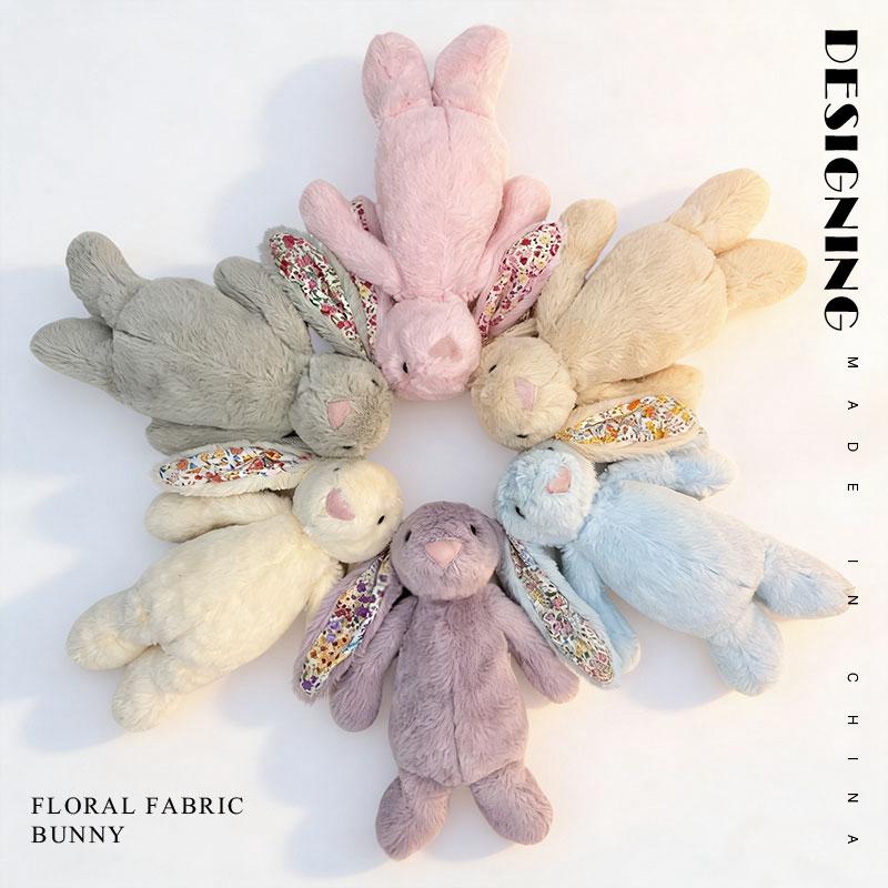 Juguete de Peluche de Conejo Floral Adorable de 23 cm Muñeco de Conejo Relleno Suave Abrazable con Orejas Florales Regalo de Cumpleaños para Niña Coleccionistas de Peluches