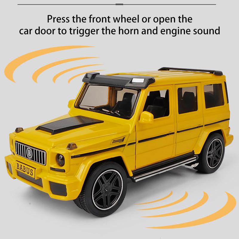1/24 Scale Benz G65 Diecast Car Model Toy, Pull Back Toy Vehicle with Sound and Light for Kids Toddler Boys Girls Gift Collection