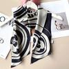 [Camellia Things] Classic Simple Style Black And White Color Satin Silk Scarf Ribbon Long Towel Multifunctional Ribbon