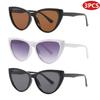 3pcs INS Fashion Large Frame Cat Eye Sunglasses Women Men Retro Gradient Sun Glasses Oversized Brand Eyeglasses Female Unisex