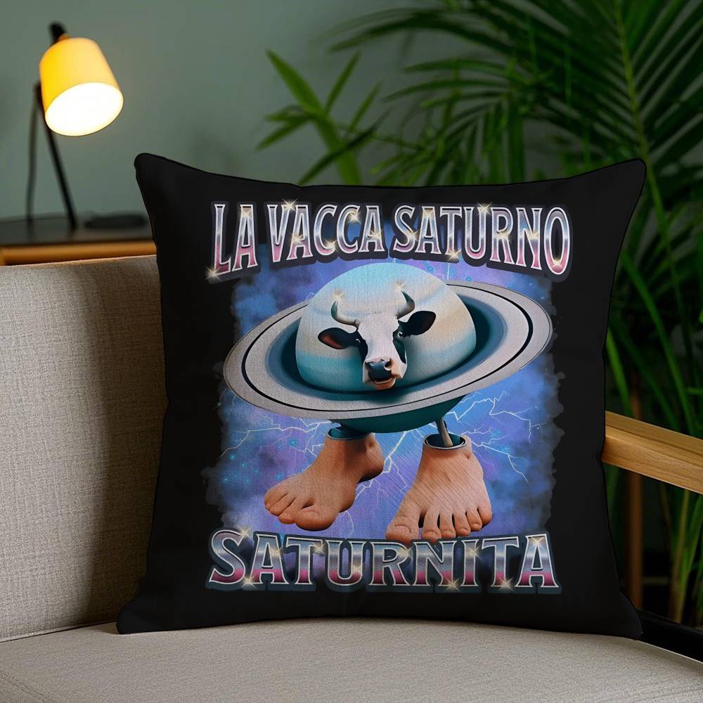 Italian Brain Rot Meme Tralalero Tralala Pillow Case Sofa Short Plush Double-sided HD Printing Room Home Office Cushion Cover