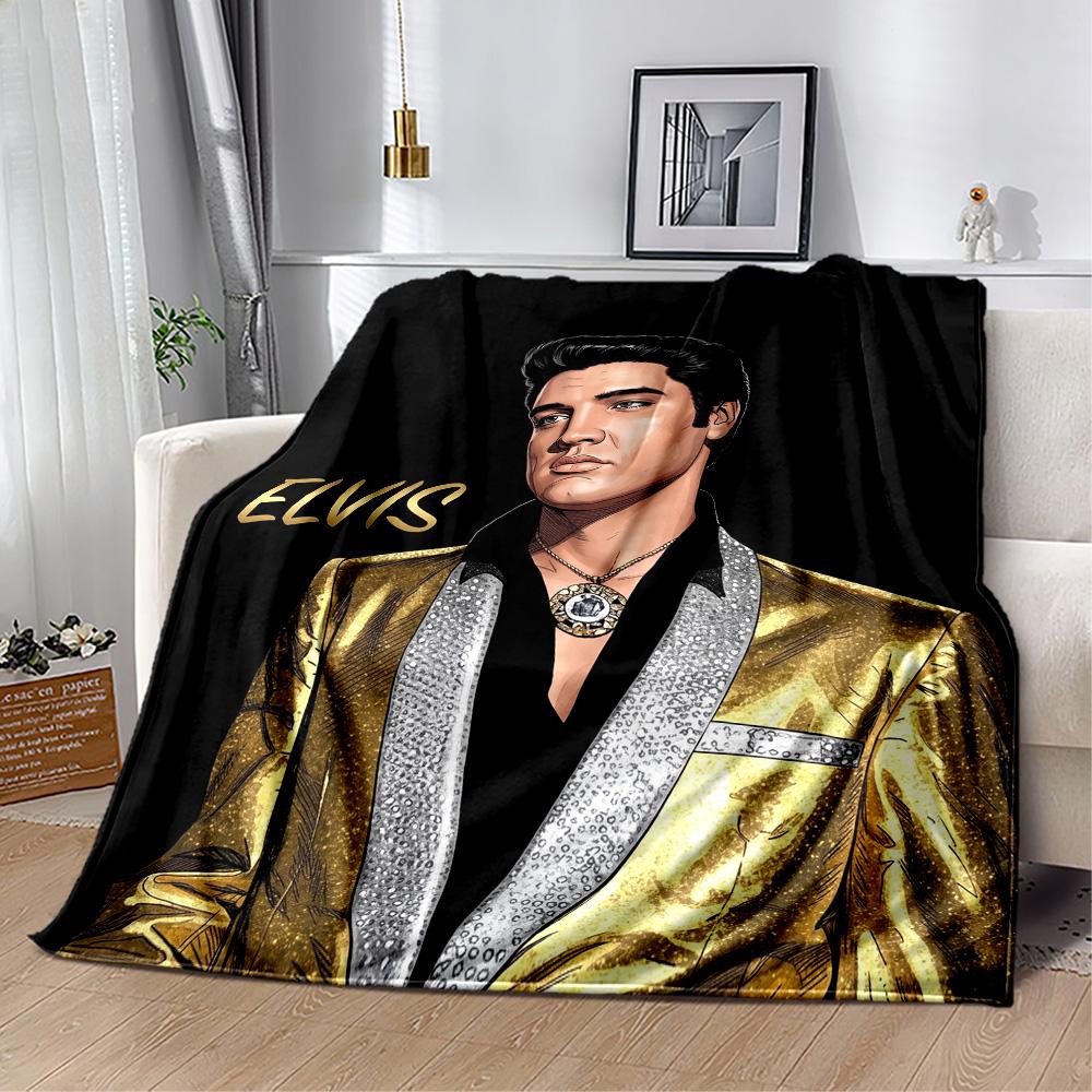 Rock Roll Legend Elvis Blanket Soft Warm Cozy Great for Couch Chair Picnics All-Season Use Playful Design Best Holiday Gift for Friends Family