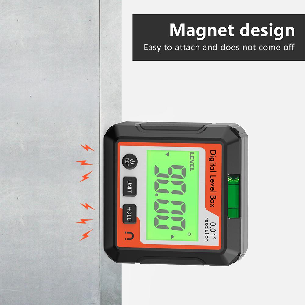 Digital Angle Finder Mini Protractor Level Box Magnetic 90 Degree Inclinometer LCD Goniometer Angle Tester for Home Decoration