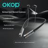 258 Bluetooth-Kopfhörer mit Nackenband, magnetischer Absaugung, Digitalanzeige, geringer Latenz, langer Akkulaufzeit und hoher Klangqualität.