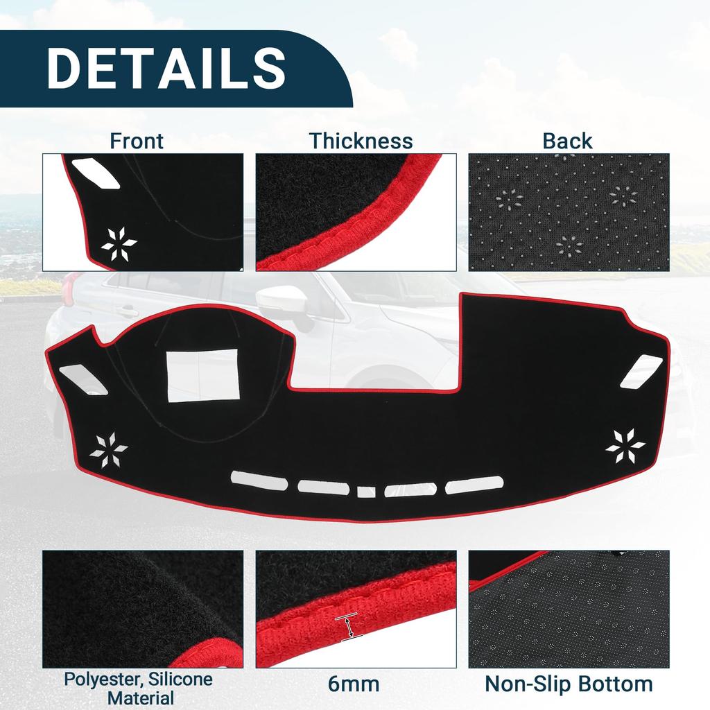 TUCKBOLD Front Dashboard Cover Mat for Mitsubishi Eclipse Cross Display 2017-2022, Anti-Slip Head-Up