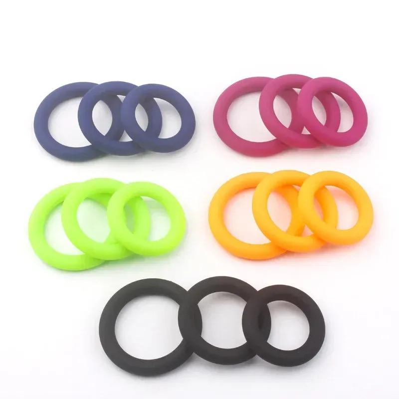 3 Tamaños Anillos de Silicona para Pene Retraso de Eyaculación Masculina Erección Duradera Restricción de Escroto Testículo Juego para Adultos Juguetes Sexuales Para Hombres