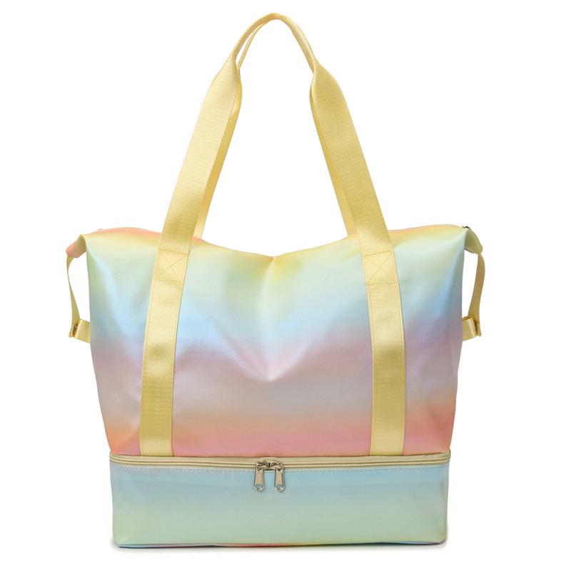 Vibrant Multicolor Handheld Fitness & Yoga Bag: Women's Large Capacity Sports, Swimming, and Training Bag
