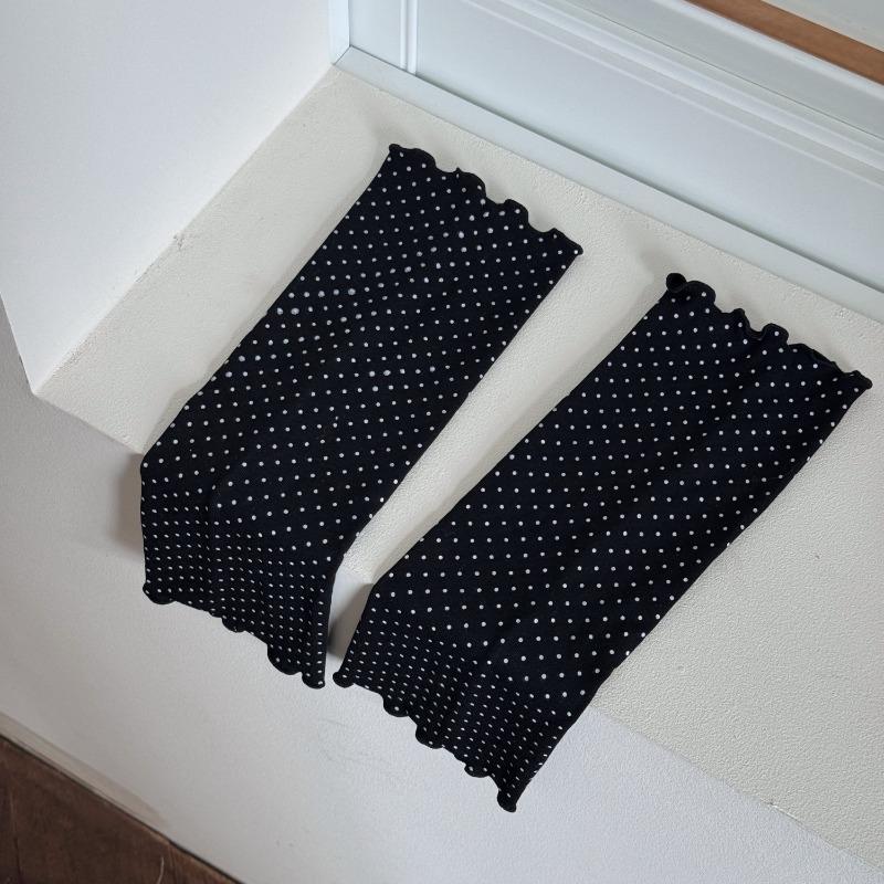 

Женские гетры в горошек, гетры-носки с махрой, дышащие гетры до середины икры двойной вязки, утягивающие носки 1 pair чёрный