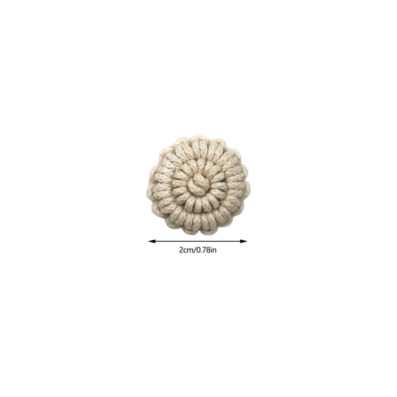 10Pz Corda di Cotone Intrecciata a Mano Bottoni all'Uncinetto con Foro per Maglione Cappotto Abbigliamento Borsa Fatta a Mano Progetto di Cucito Artigianale