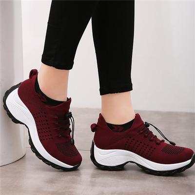 Chaussures de marche pour femmes, baskets chaussettes à la mode, respirantes, confortables, chaussures d'allaitement, mocassins à plateforme décontractés antidérapants