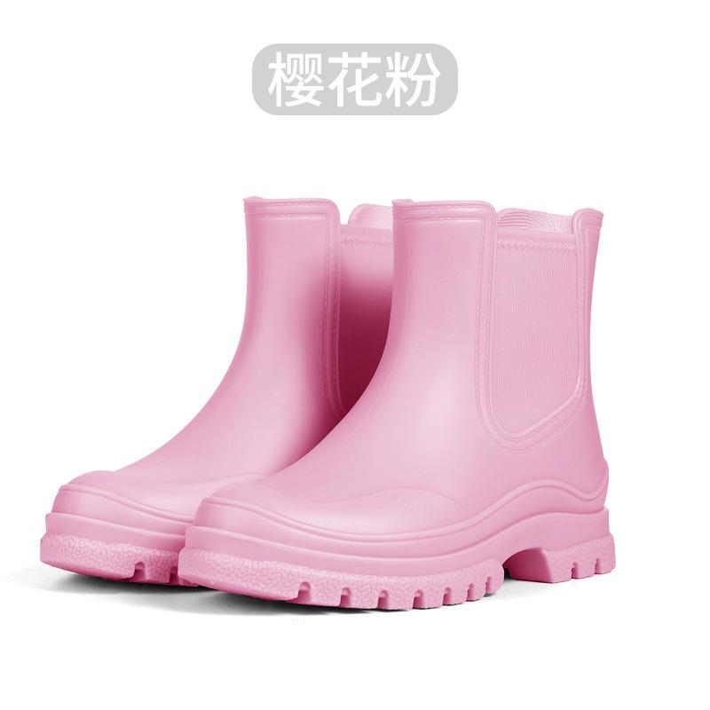 Rain Shoes Women's New Fashionable Versatile British Women's Waterproof Rain Boots Outdoor Non-slip Thick-soled Heightening Water Shoes