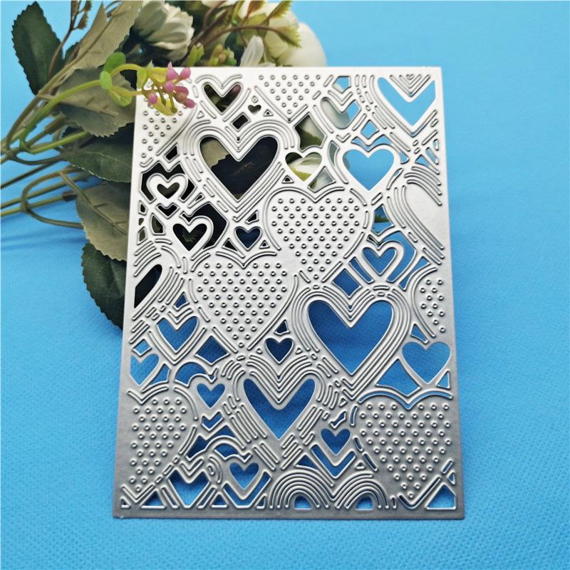 

Сердце Обложка узор фон металлический трафарет в горошек трафареты для рамок высечки для DIY Скрапбукинг тиснение