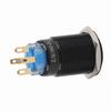 19mm 12 24V LED ON OFF Black Waterproof Selflocking Latch Push Button Flate Switch