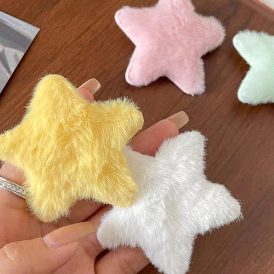 Sött Plyschstjärn Hårspänne - Sött Y2K-Klämma för Höst & Vinter