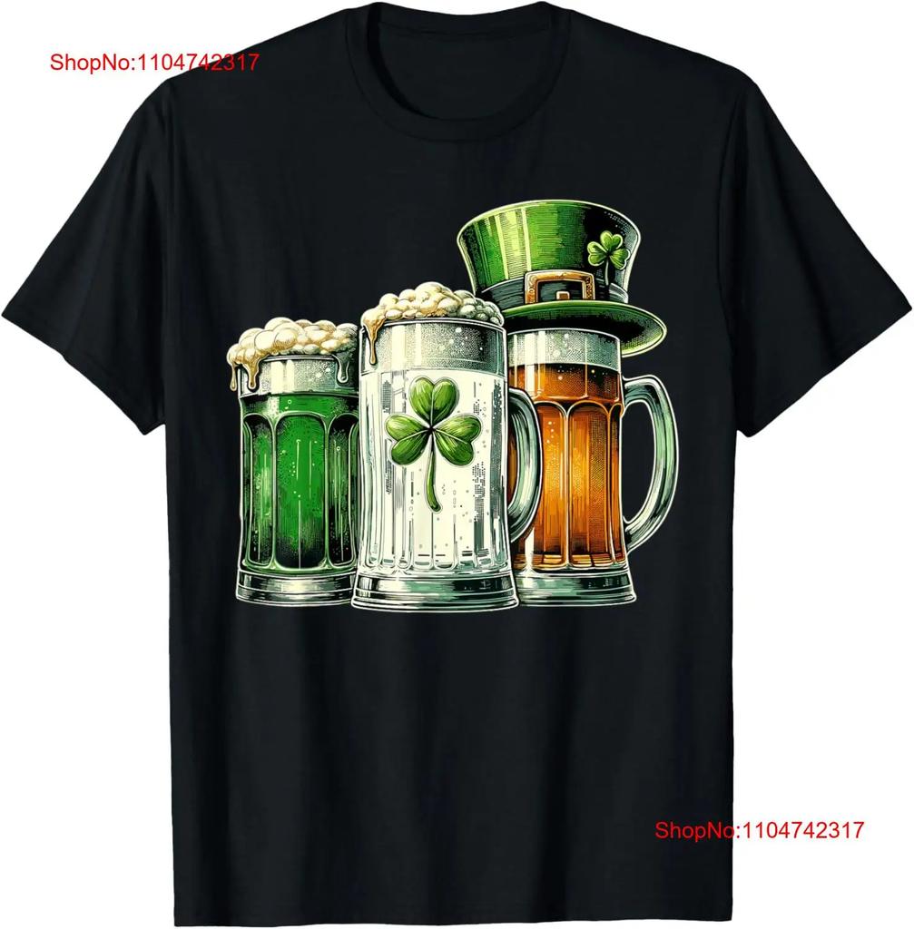 Irish Beer Ireland Flag St Patricks Day T Shirt Vintage Washed Soft Casual Designer Clothes Versatile Breathable Stylish Unisex