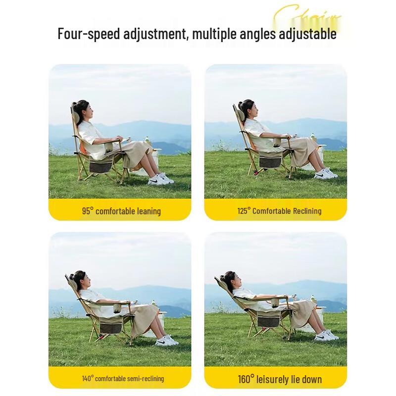 OEING Outdoor Portable Folding Reclining Camping Chair
