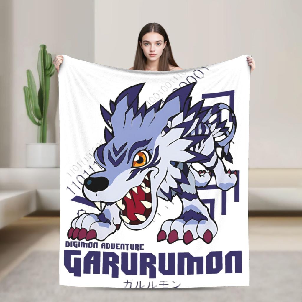 Digimon Virtual Pet Blanket Flannel Decoration Multifunction Super Soft Throw Blankets for Bed Outdoor Rug Piece