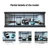 NUEIOVRW Diorama 1/43 Scale Garage Model with LED Lighting, Dust Door, Car Showroom Model, Urban Parking Lot, 1/43 Diecast Model, Car Storage Scene Di