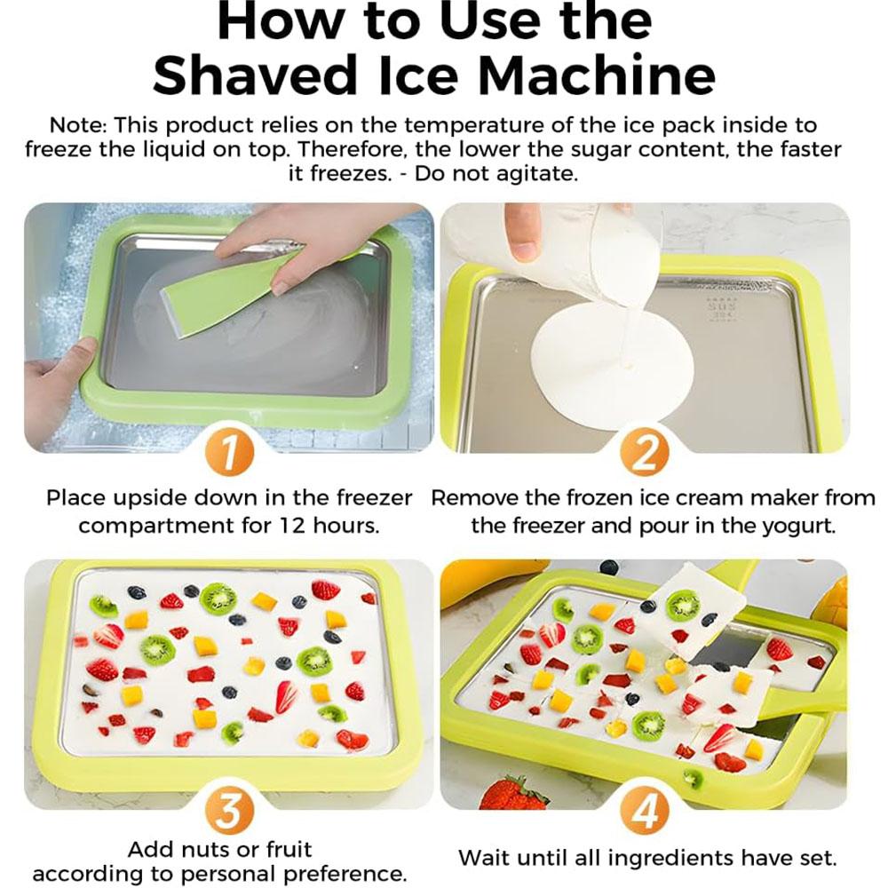 Rolled Ice Cream Maker With 2 Scrapers, Easy Homemade Desserts(White)