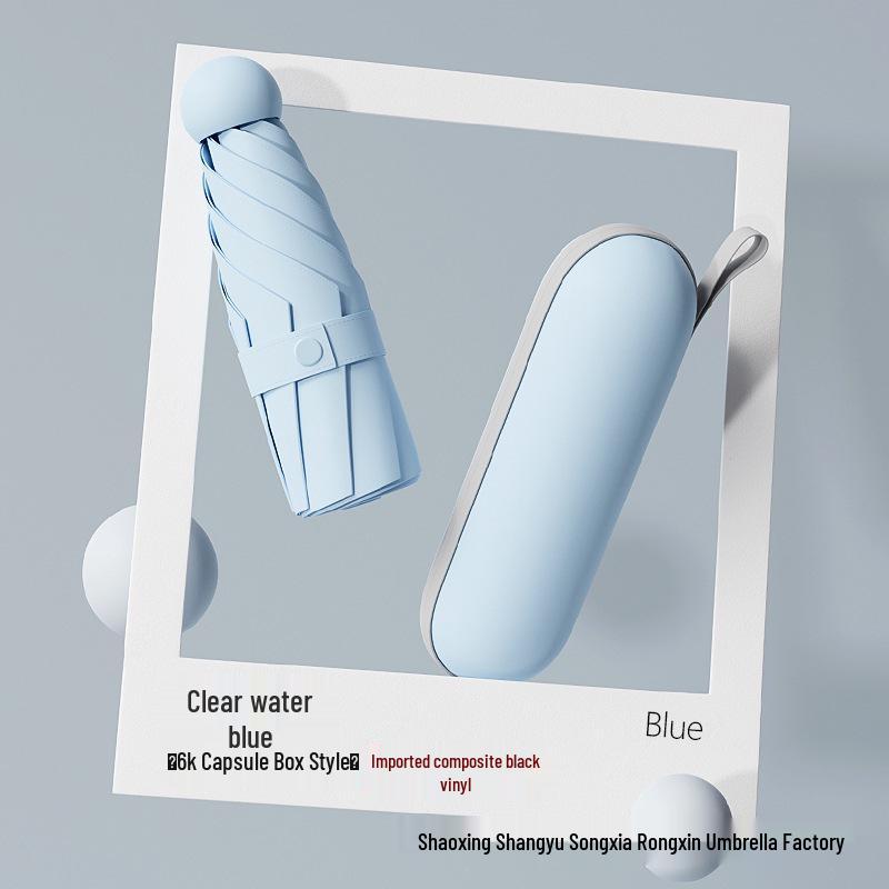 Compact Five-Fold Umbrella: Portable Pocket Sunshade & Rain Parasol for Women, Anti-UV Sunscreen Protection.