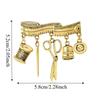 Unique Vintage Tailor Tools Brooch Alloy Decorative Sewing Supplies Brooch DIY Creative Lapel Pin Banquet Party