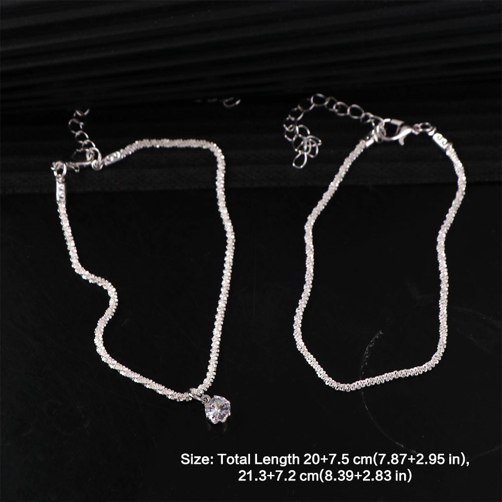 Light Luxury Double Layered Ankle Chain Thin Friendship Bracelet Wristbands Crystal Anklet Gifts