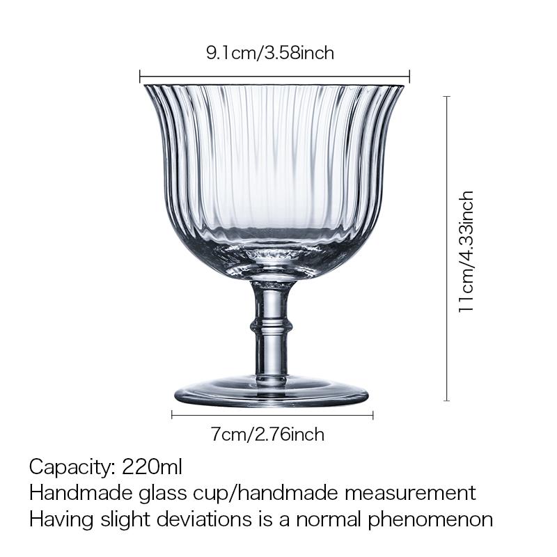CRISON INF05 Vertical Striped Crystal Glass for Cocktails Home Use - Elegant Glassware for Mixed Drinks And Beverages