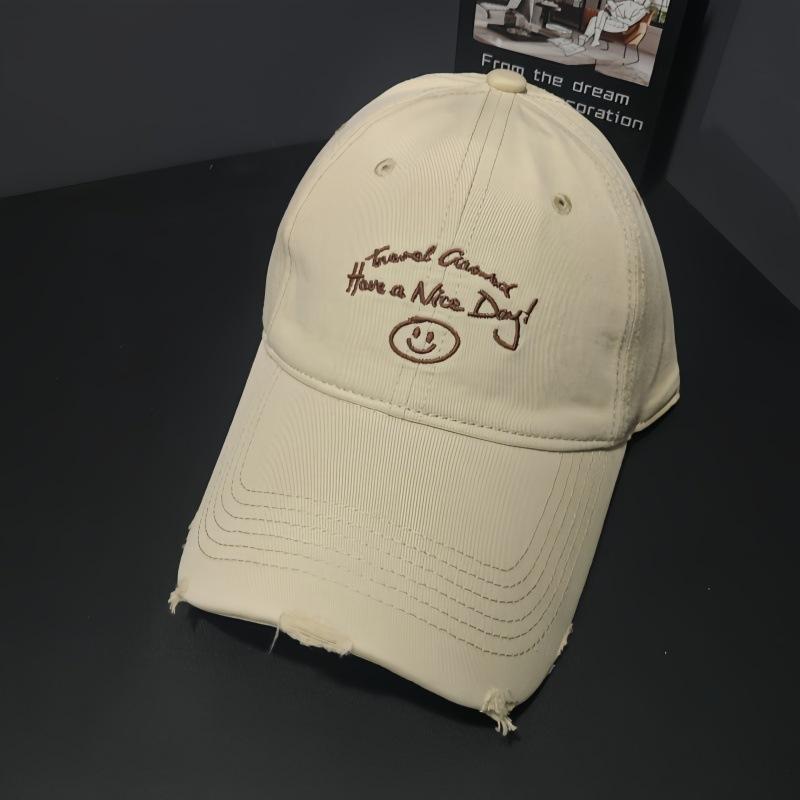 Spring and Summer New Letter Embroidery Hole Soft Top Baseball Cap Children Small Fresh Simple Curved Brim Cap Couple Tide