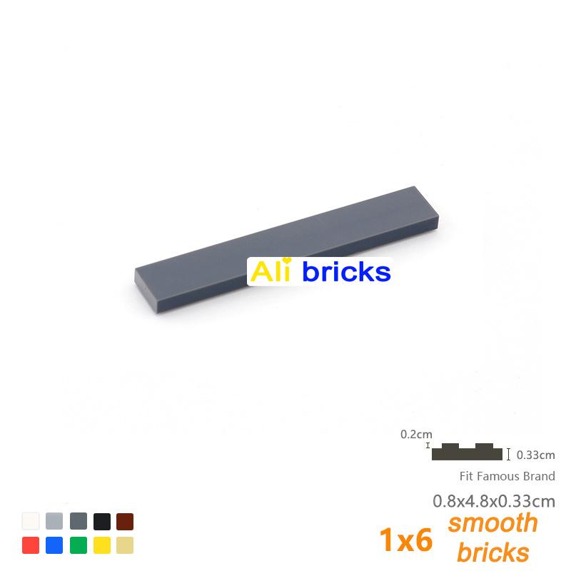 200pcs Bulk Building Blocks Figure Bricks Smooth 1x6 11 Colors Educational Creative Size Compatible With Brand Toys for Children