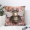 Bumble Bee With Honeycomb And Flowers Square Pillowcase Cushion Cover Pillow Case Throw Pillow Cover for Home Sofa Living Room