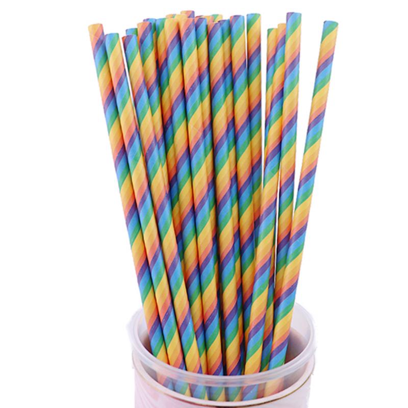 25 buc Paie de Băut de Unică Folosință din Hârtie Colorată, Folie Aurie/Argintie Curcubeu, Decor de Crăciun, Nuntă, Zi de Naștere, Articole de Petrecere