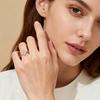 LinkerLove Moissanite Four-leaf Clover Ring for Women S925 Silver Diamond Wedding Band Couple Promise Engagement Ring