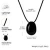 Vintage Oval Natural Stone Pendant Necklace for Women Sweater Chain Black Rope Necklaces Healing Jewelry Festive Gifts
