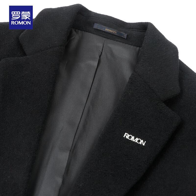 ROMON E Men's Wool Blend Mid-Length Overcoat
