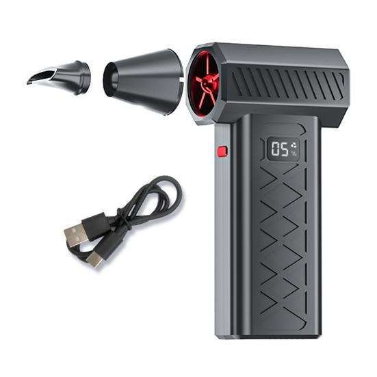 Turbogebläse 130.000 U/min Handgebläse Dual-Modus Schnee- und Staubgebläse mit LED-Licht 6000mAh Akku Kabelloser tragbarer Reiniger