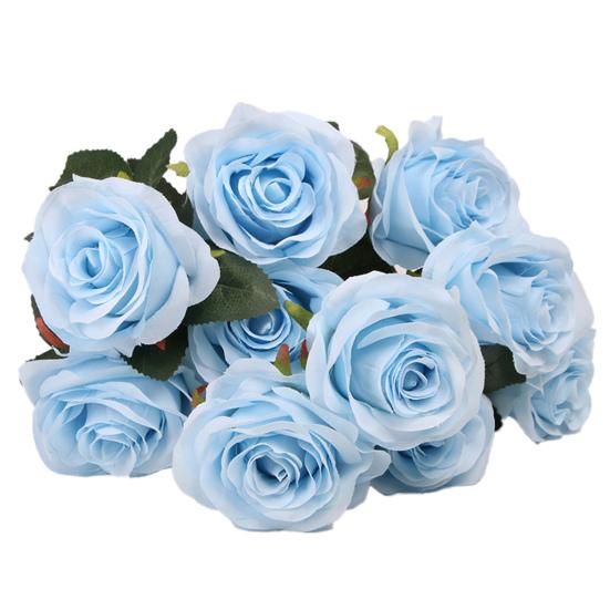 Delicate Texture Faux Silk Flower Good Bent Freely 10 Heads Wedding Rose Floral Decor Simulation Flower