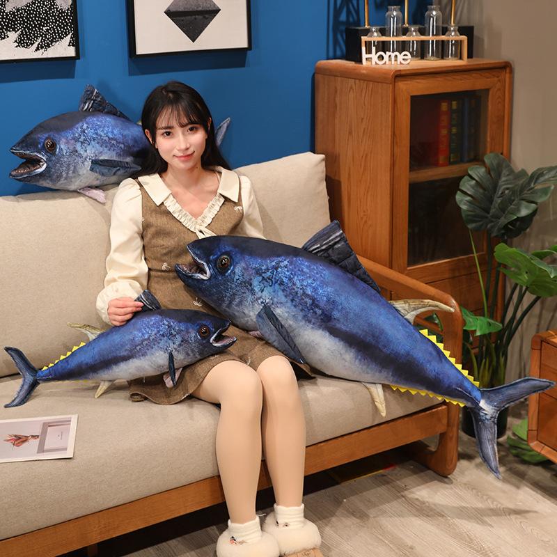 557595Cm Simulation Tuna Fish Plush Toy Stuffed Soft Animal Fish Plush Pillow Cute Sofa Pillow Cushion Gift Home Decor