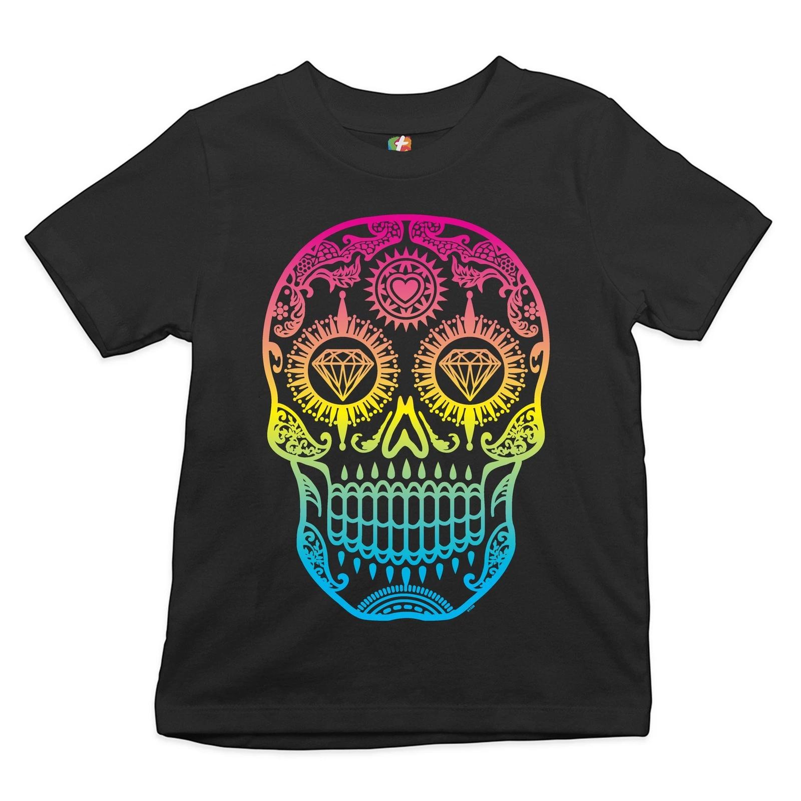 Sugar Skull Calavera Diamond Eyes Youth kids boys T-Shirt Day of the Dead Kids 140