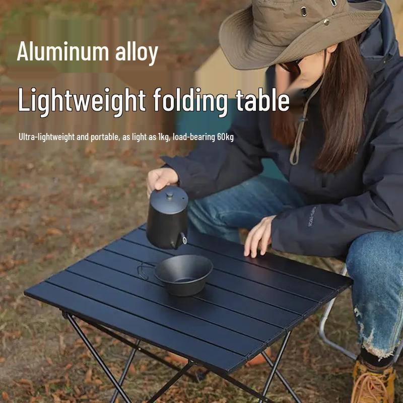 OEING Thickened Aluminum Folding Camping Table