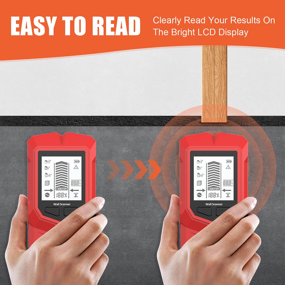 HW-910 Multi-purpose Wall Detector, AC Wire, Cable Detector, Depth Tracker, Wall Metal Detector, Wood Finder