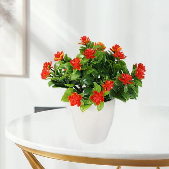 Eye-catching Faux Rose Bonsai Easy Care Vivid Appearance Decoration