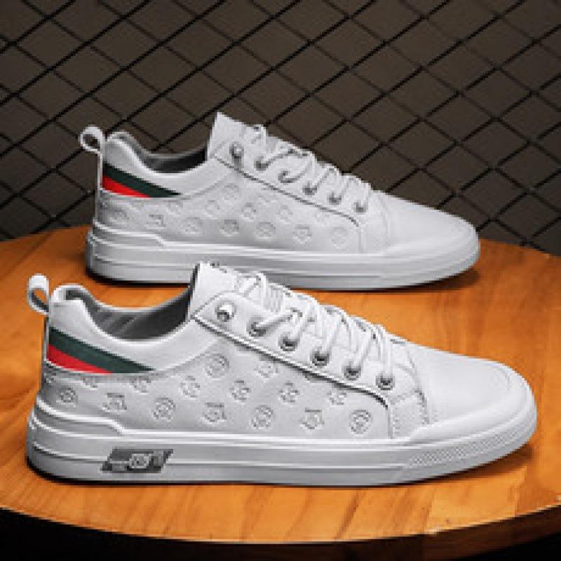 

Live men s shoes 2025 new four seasons little white board shoes printing casual leather surface work sports one pedal tide 44