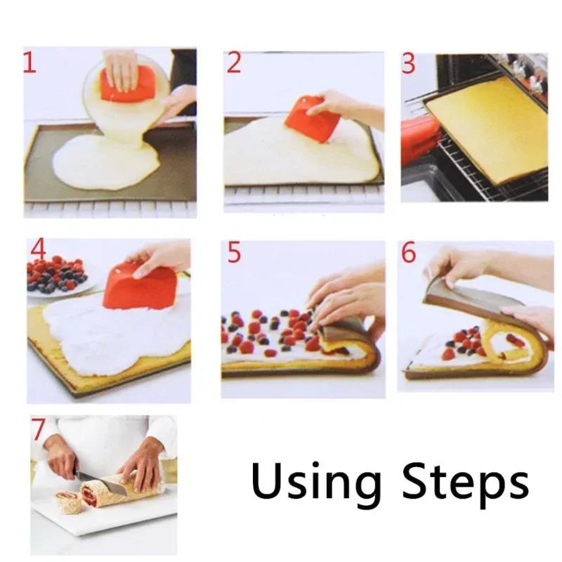 Multipurpose Silicone Baking Mat Swiss Roll Cake Maker Jelly Pizza Cookies Sheet Flexible Rolling Kitchen Bakeware Pastry Tools