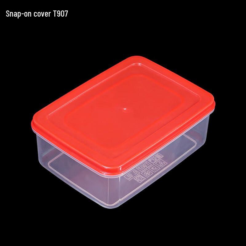 LISM T907 0.9L Food Storage Box with Red Lid (10-Pack)