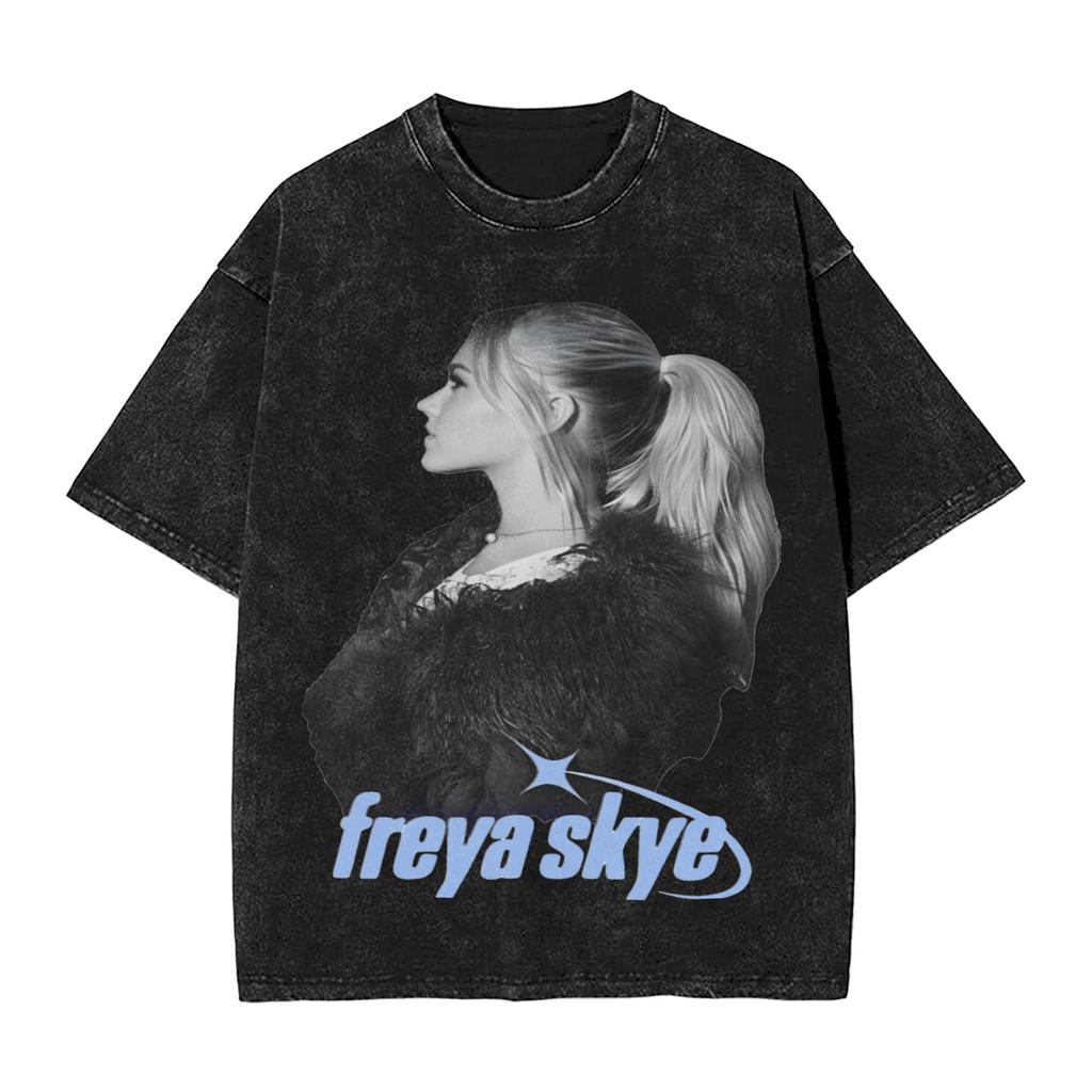 Freya Skyes TShirt Beach Vintage T Shirts Cotton Popular Tshirt For Couple Short Sleeve Printed Tees