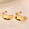 2022 High-Polished Stainless Steel 18K Gold Statement Large C Earrings for Women