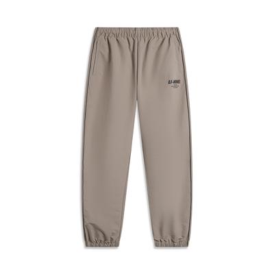 Li Ning Sports Lifestyle Series Comfortable Loose Solid Color Casual Pants Men Bottoms Brown AYKU607-3