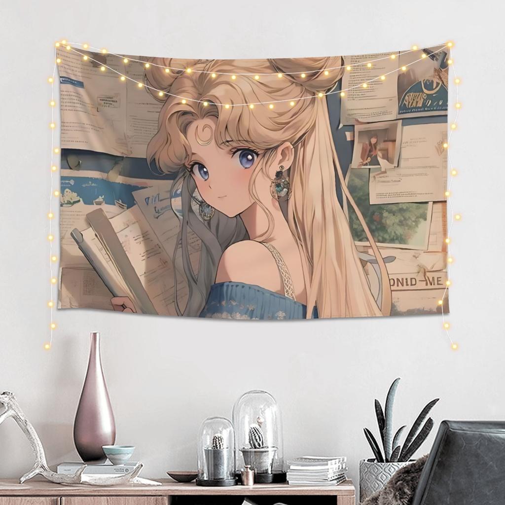 Cutecore Sailor Moons Tapestry Bedroom Decoration Wall Hanging Blanket Tapestry Cool Stuff For Room
