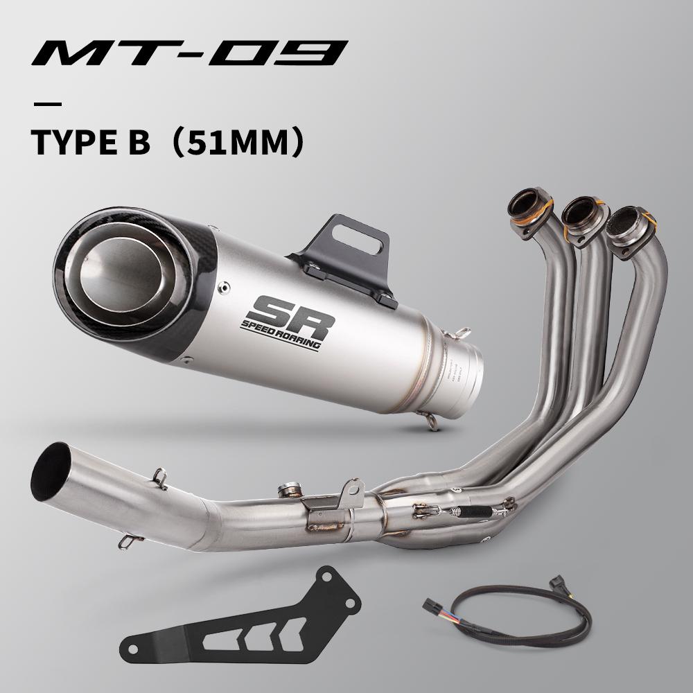 Motorcycle Exhaust Escape Slip On For MT09 MT-09 Tracer 9 900 GT XSR900 2020-2023 Front Link Pipe 51mm Muffler