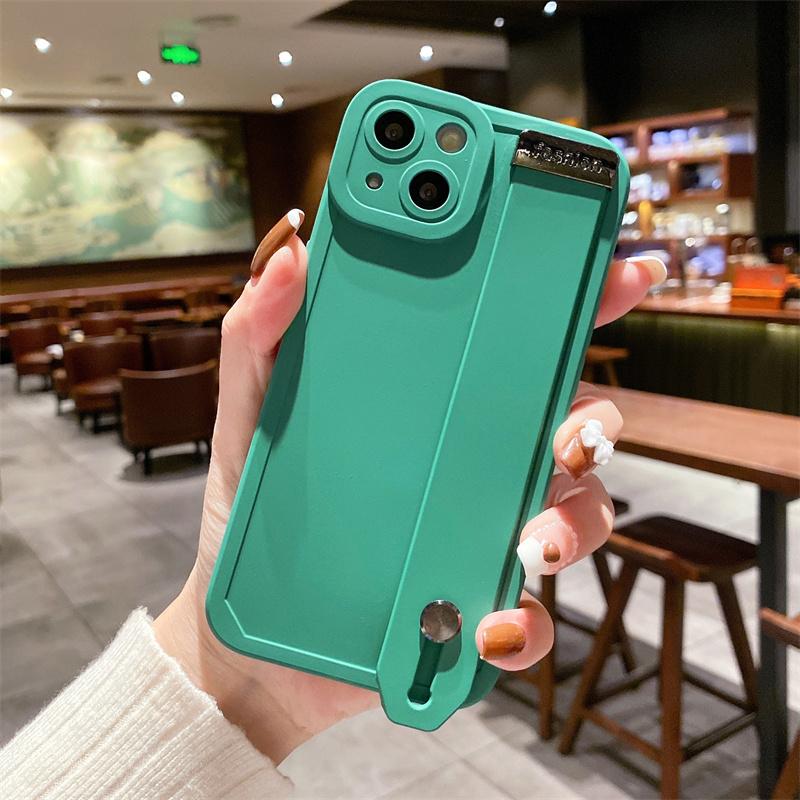 Wristband Silicone Lens Protection Phone Case For Iphone 13 11 12 Pro Max Xs Max X Xr 7 8 Plus Soft Shockproof Bumper Back Cover